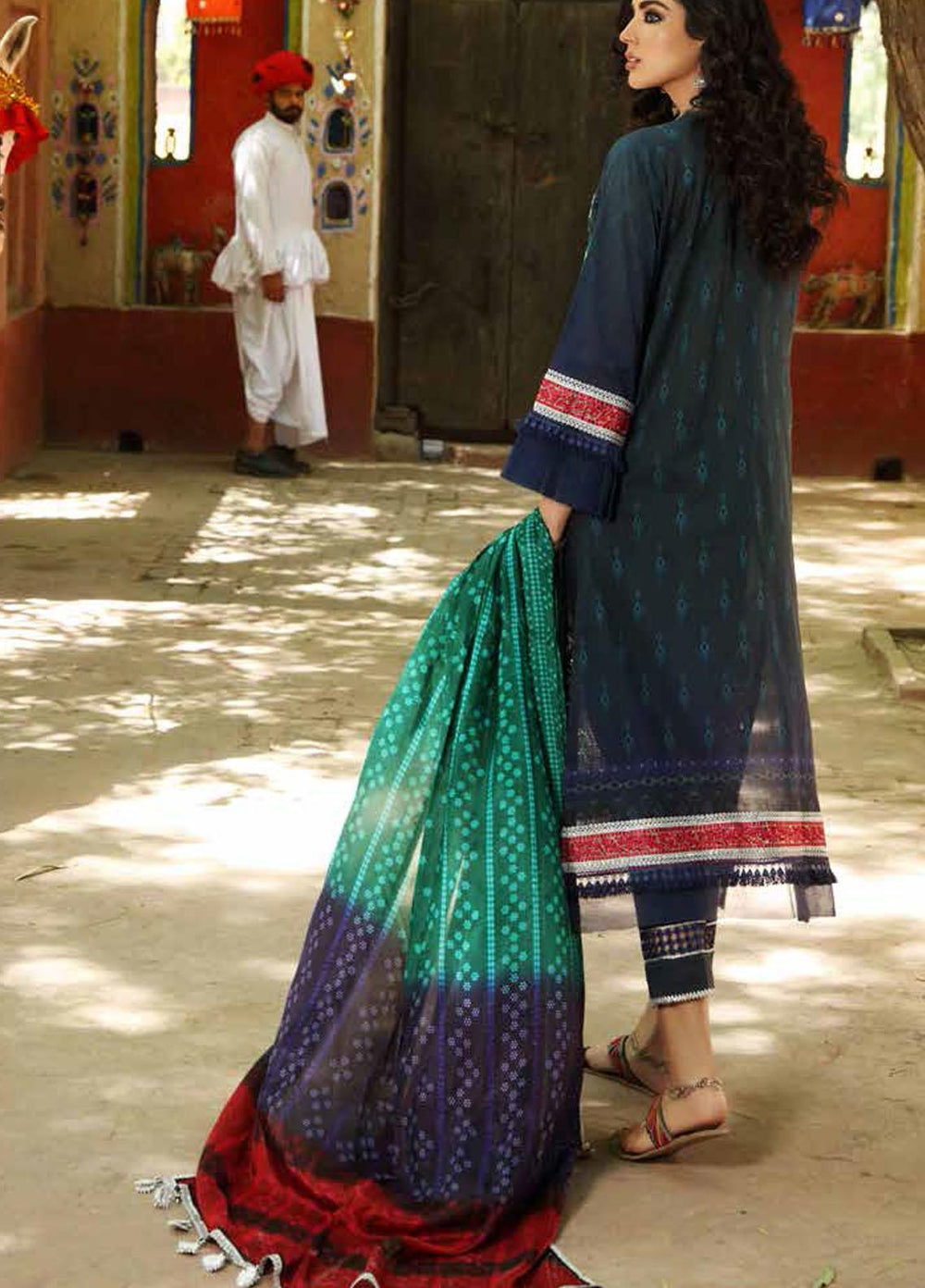 Bandhani By Al Zohaib Embroidered Lawn Suits Unstitched 3 Piece AZ21B 09 Rivaj - Summer Collection