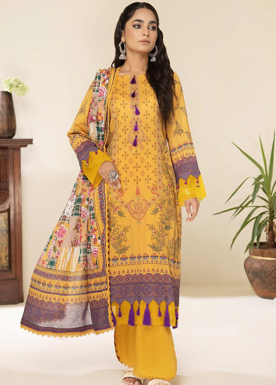 Al Zohaib Printed Lawn Suits Unstitched 3 Piece AZ23C D-06 - Summer Collection