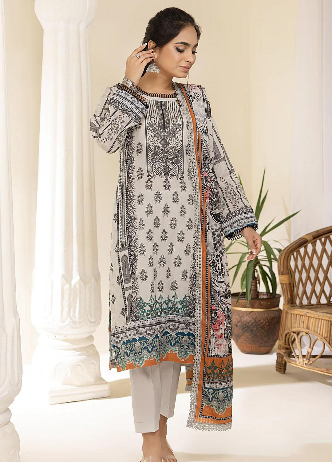 Al Zohaib Printed Lawn Suits Unstitched 3 Piece AZ23C D-08 - Summer Collection