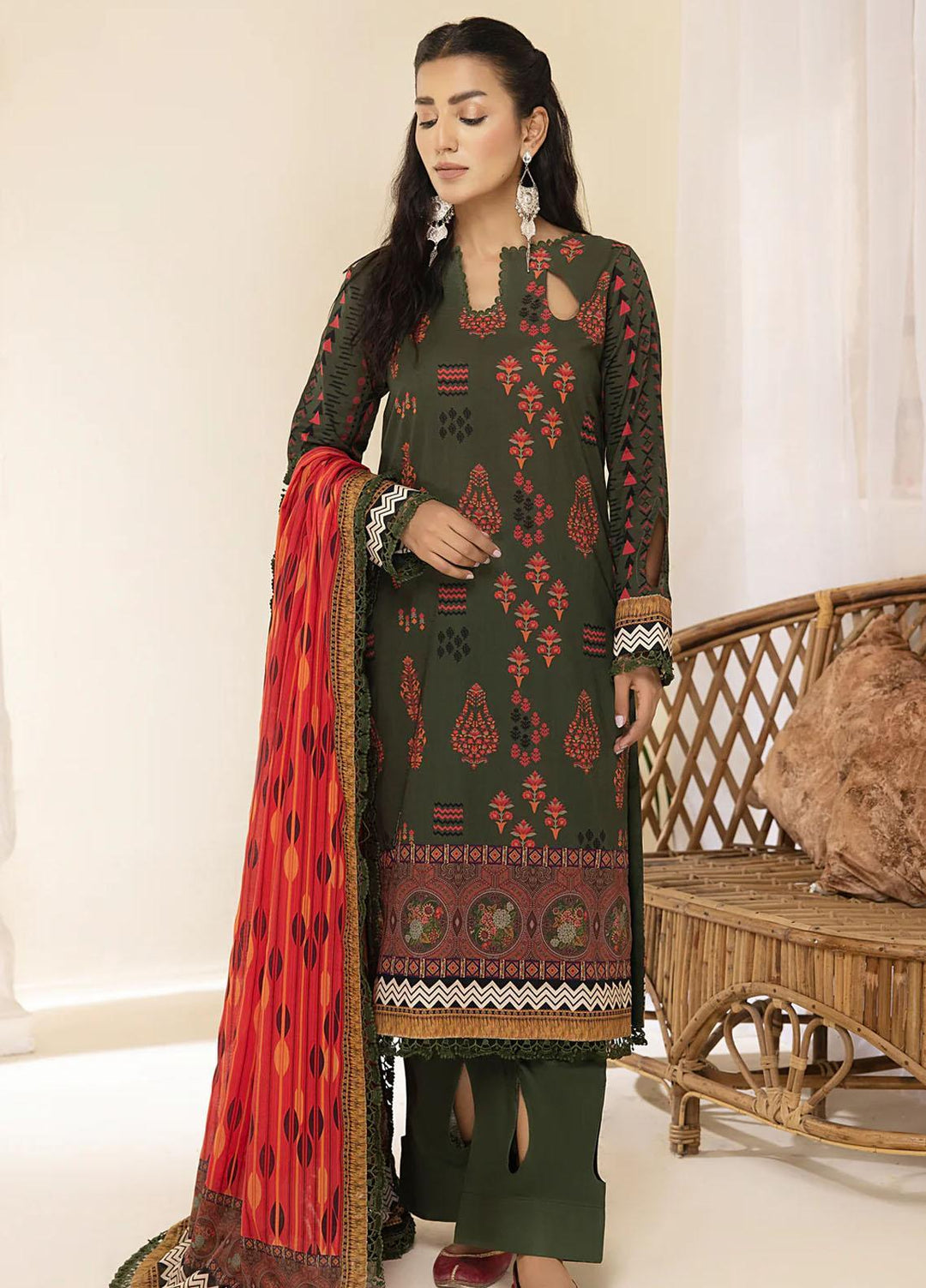 Al Zohaib Printed Lawn Suits Unstitched 3 Piece AZ23C D-09 - Summer Collection