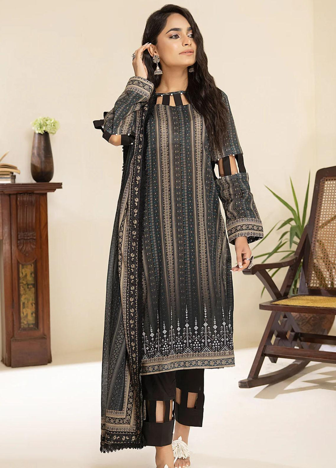 Al Zohaib Printed Lawn Suits Unstitched 3 Piece AZ23C D-11 - Summer Collection