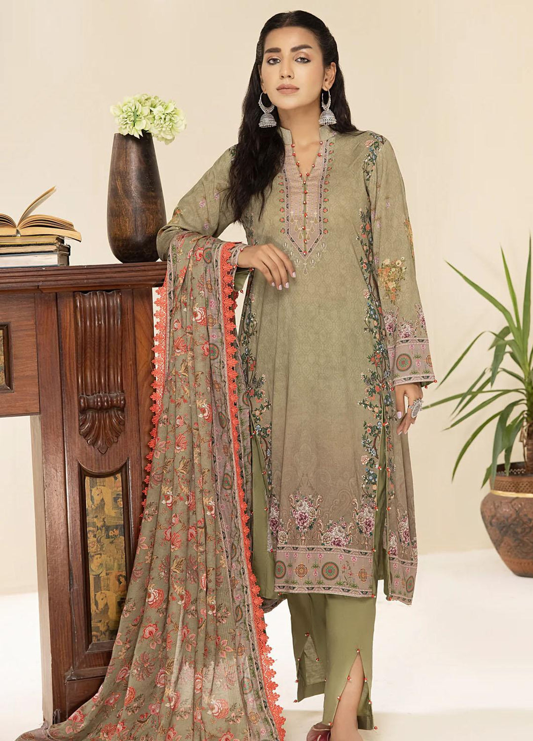 Al Zohaib Printed Lawn Suits Unstitched 3 Piece AZ23C D-12 - Summer Collection