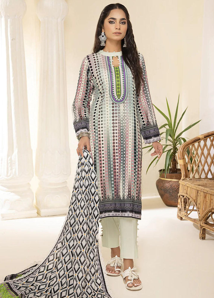Al Zohaib Printed Lawn Suits Unstitched 3 Piece AZ23C D-13 - Summer Collection