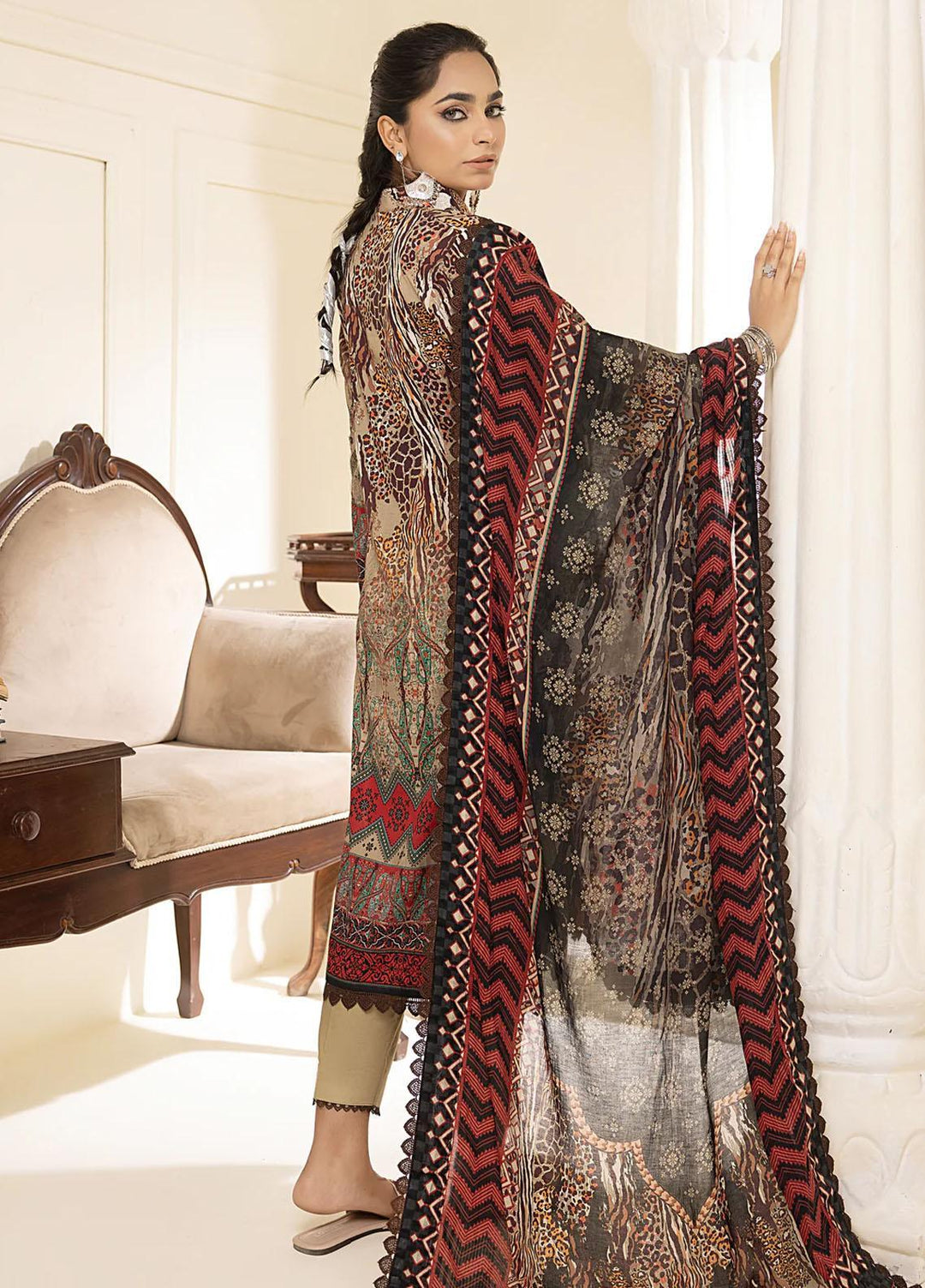 Al Zohaib Printed Lawn Suits Unstitched 3 Piece AZ23C D-16 - Summer Collection