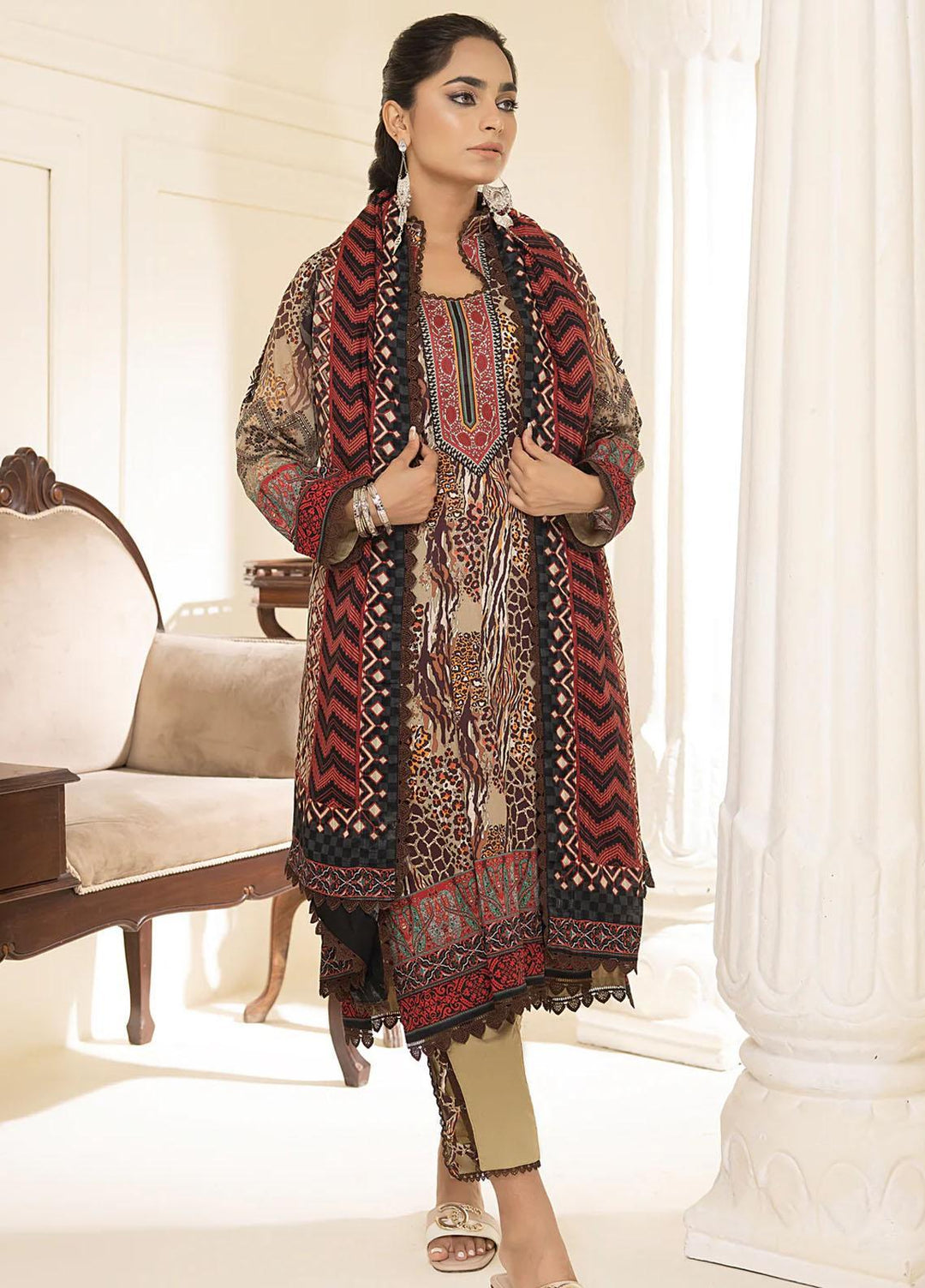 Al Zohaib Printed Lawn Suits Unstitched 3 Piece AZ23C D-16 - Summer Collection