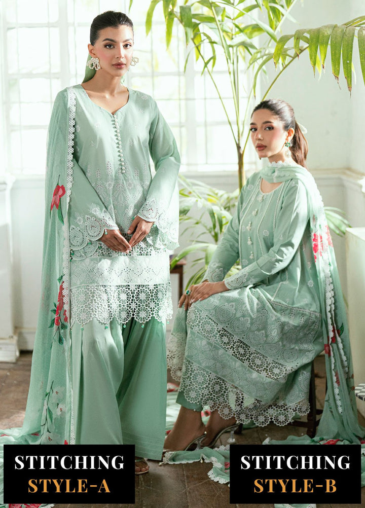 Al Zohaib Embroidered Schiffly Suits Unstitched 3 Piece AZ25LK D-01 - Summer Collection
