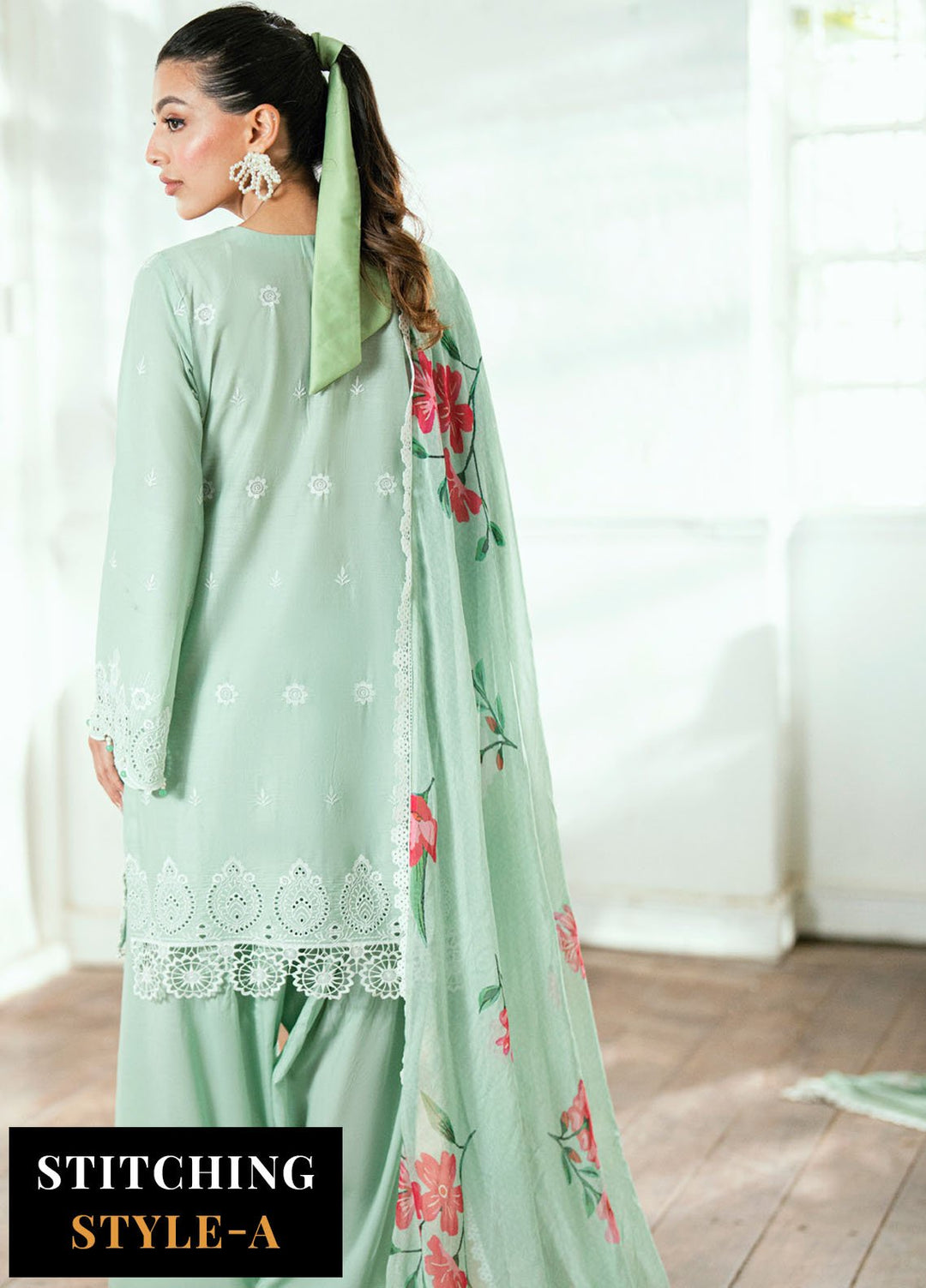 Al Zohaib Embroidered Schiffly Suits Unstitched 3 Piece AZ25LK D-01 - Summer Collection