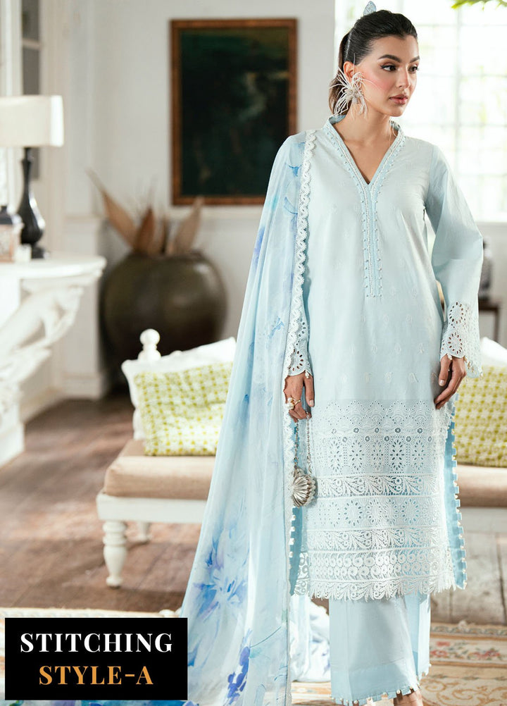 Al Zohaib Embroidered Schiffly Suits Unstitched 3 Piece AZ25LK D-02 - Summer Collection