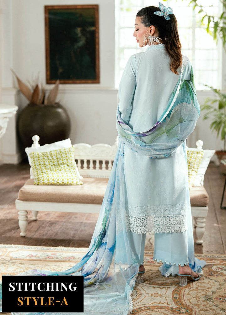 Al Zohaib Embroidered Schiffly Suits Unstitched 3 Piece AZ25LK D-02 - Summer Collection