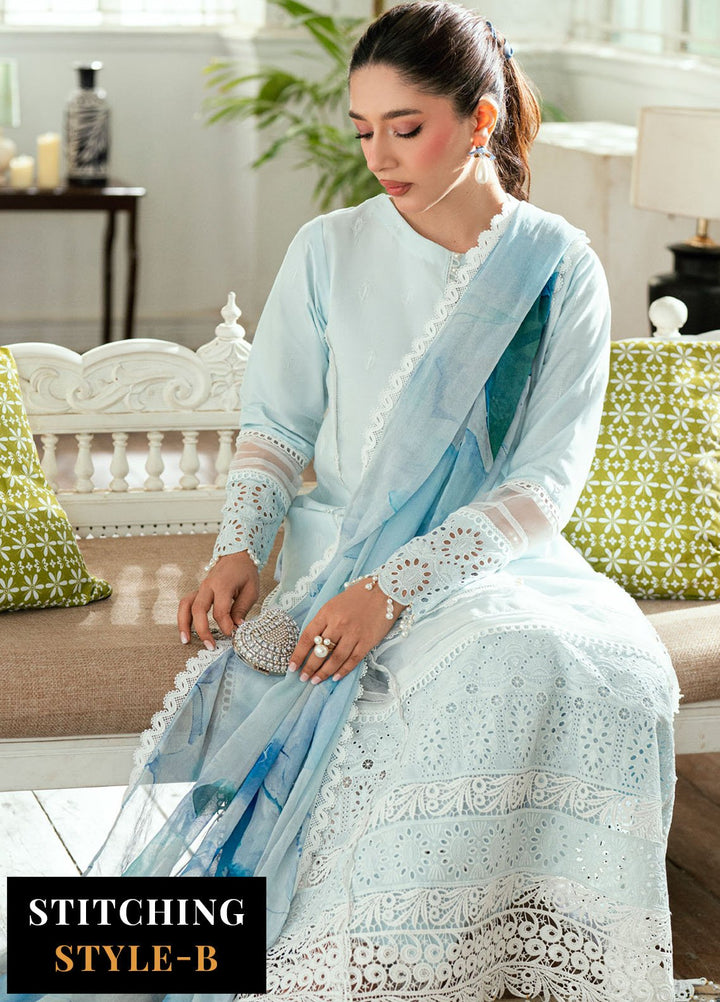 Al Zohaib Embroidered Schiffly Suits Unstitched 3 Piece AZ25LK D-02 - Summer Collection