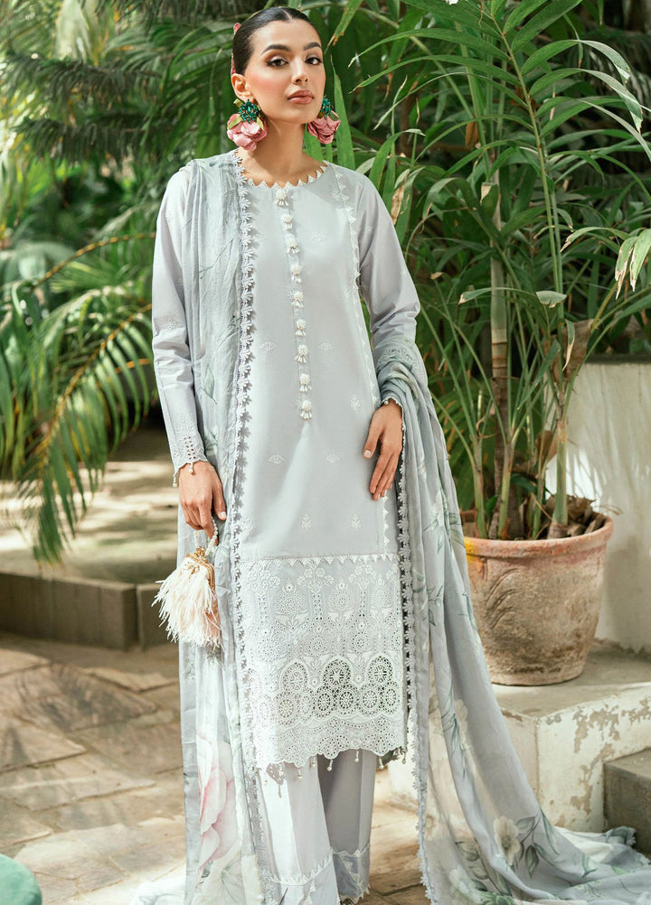 Al Zohaib Embroidered Schiffly Suits Unstitched 3 Piece AZ25LK D-04 - Summer Collection