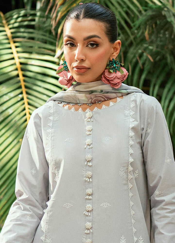 Al Zohaib Embroidered Schiffly Suits Unstitched 3 Piece AZ25LK D-04 - Summer Collection