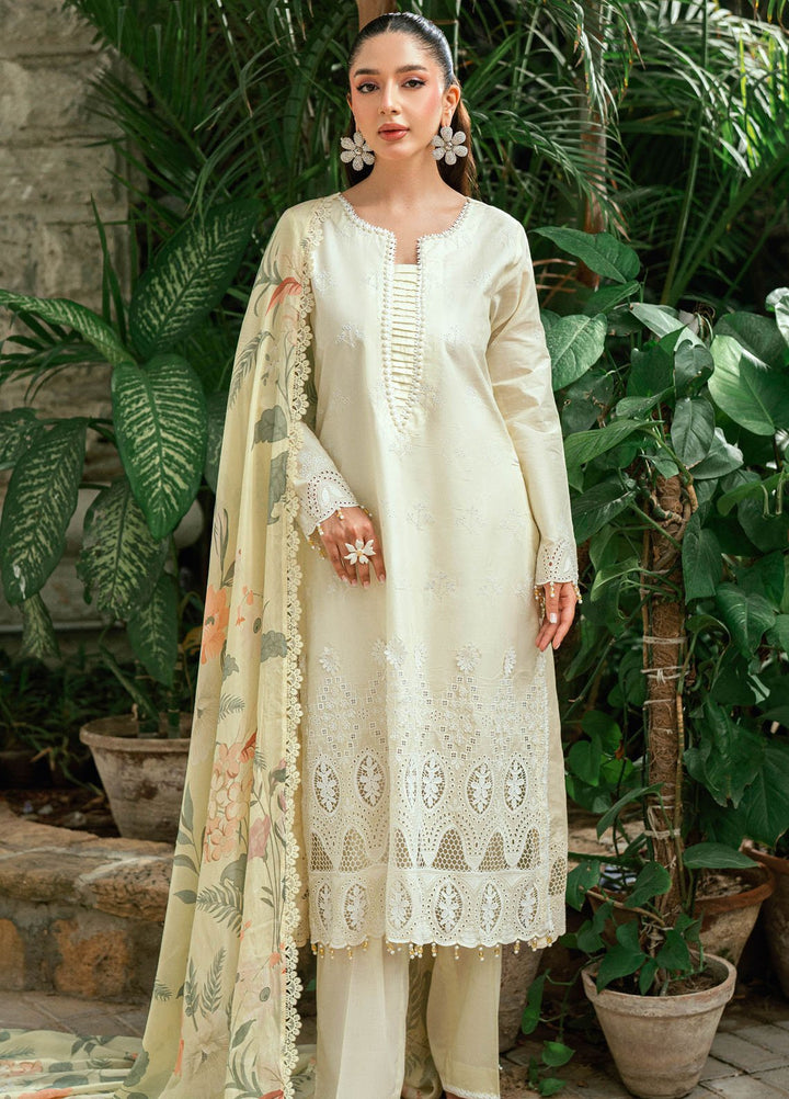 Al Zohaib Embroidered Schiffly Suits Unstitched 3 Piece AZ25LK D-05 - Summer Collection