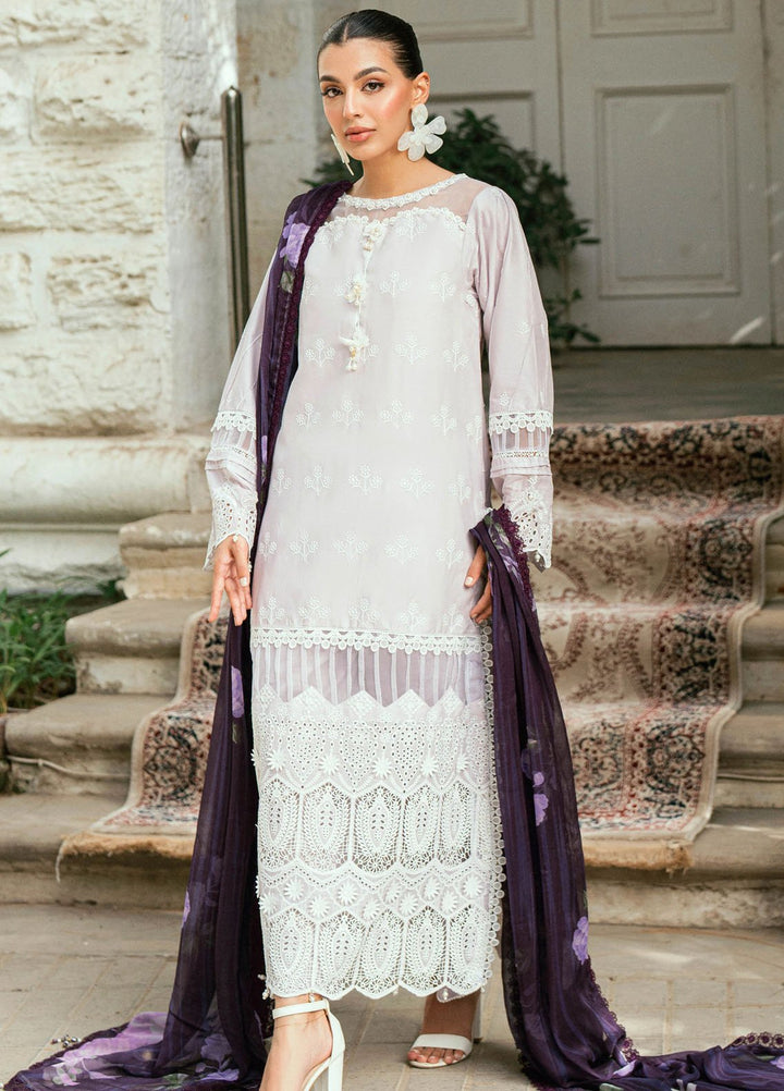 Al Zohaib Embroidered Schiffly Suits Unstitched 3 Piece AZ25LK D-06 - Summer Collection