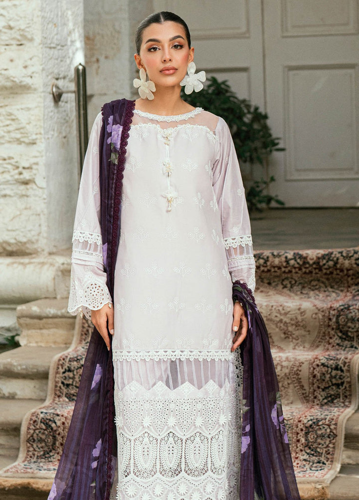 Al Zohaib Embroidered Schiffly Suits Unstitched 3 Piece AZ25LK D-06 - Summer Collection