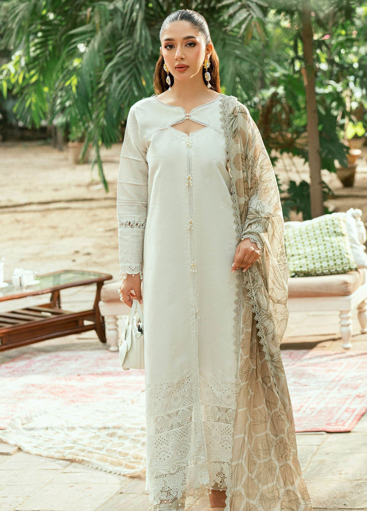 Al Zohaib Embroidered Schiffly Suits Unstitched 3 Piece AZ25LK D-08 - Summer Collection