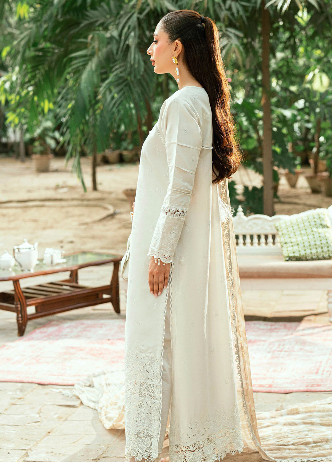 Al Zohaib Embroidered Schiffly Suits Unstitched 3 Piece AZ25LK D-08 - Summer Collection