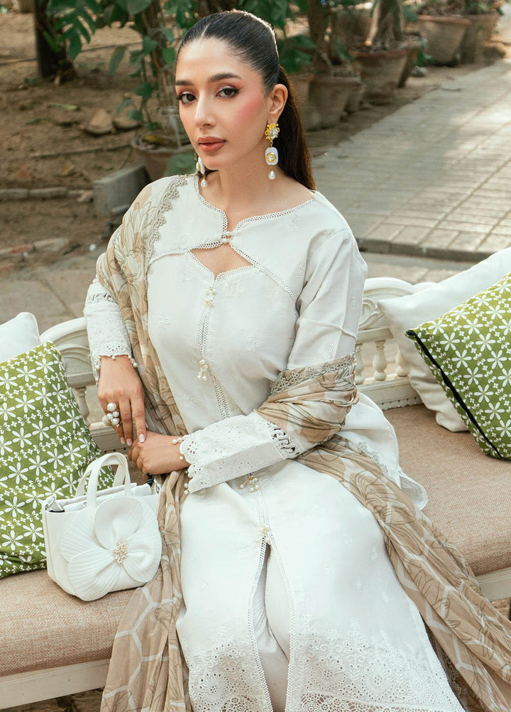 Al Zohaib Embroidered Schiffly Suits Unstitched 3 Piece AZ25LK D-08 - Summer Collection