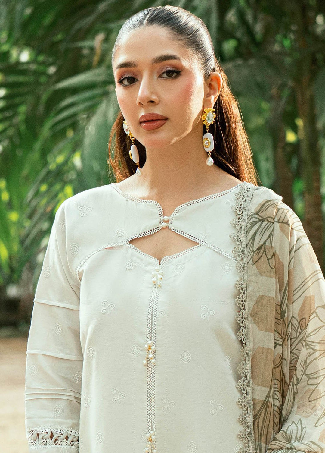 Al Zohaib Embroidered Schiffly Suits Unstitched 3 Piece AZ25LK D-08 - Summer Collection