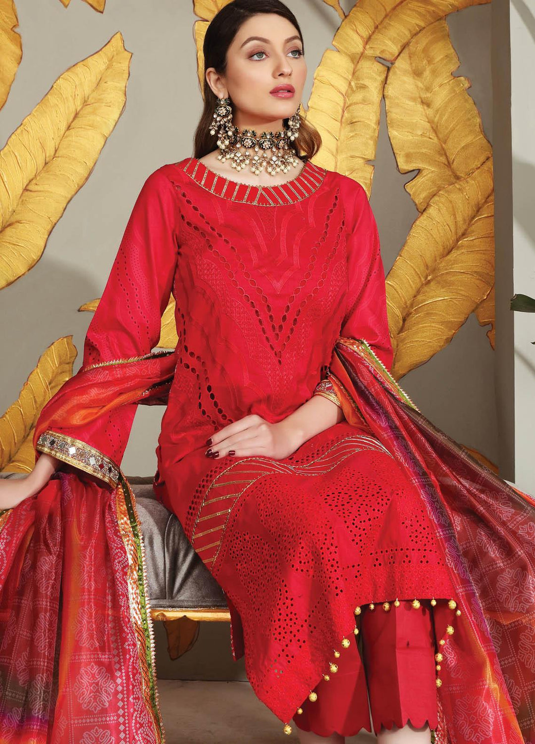 Festive Hues By Al Zohaib Embroidered Lawn Suits Unstitched 3 Piece AZ21FH 03 - Festive Collection