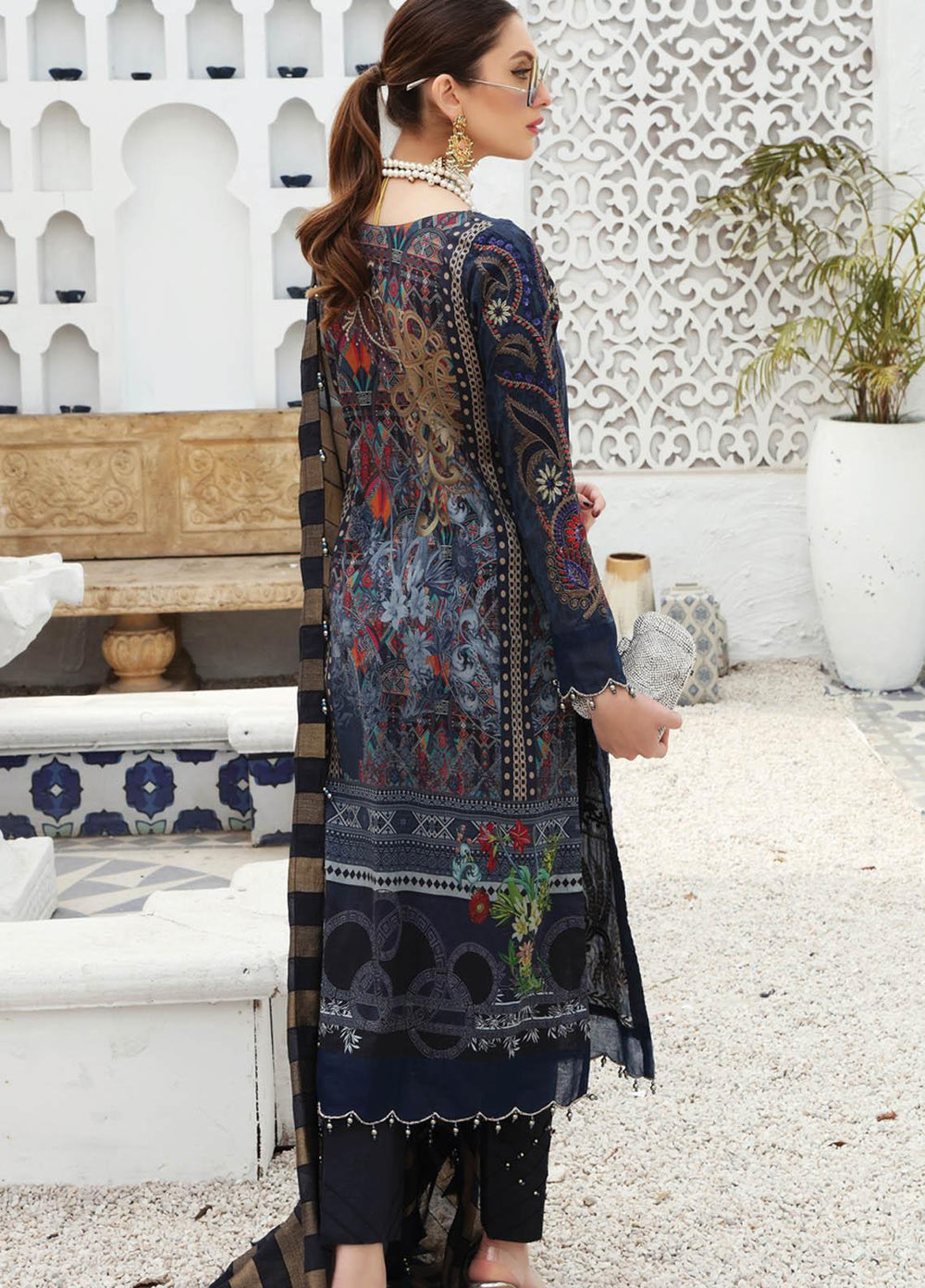 Festive Hues By Al Zohaib Embroidered Lawn Suits Unstitched 3 Piece AZ21FH 04 - Festive Collection