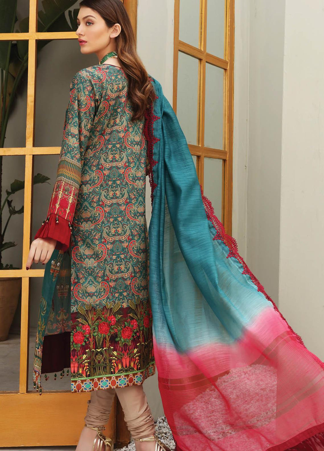 Festive Hues By Al Zohaib Embroidered Lawn Suits Unstitched 3 Piece AZ21FH 05 - Festive Collection