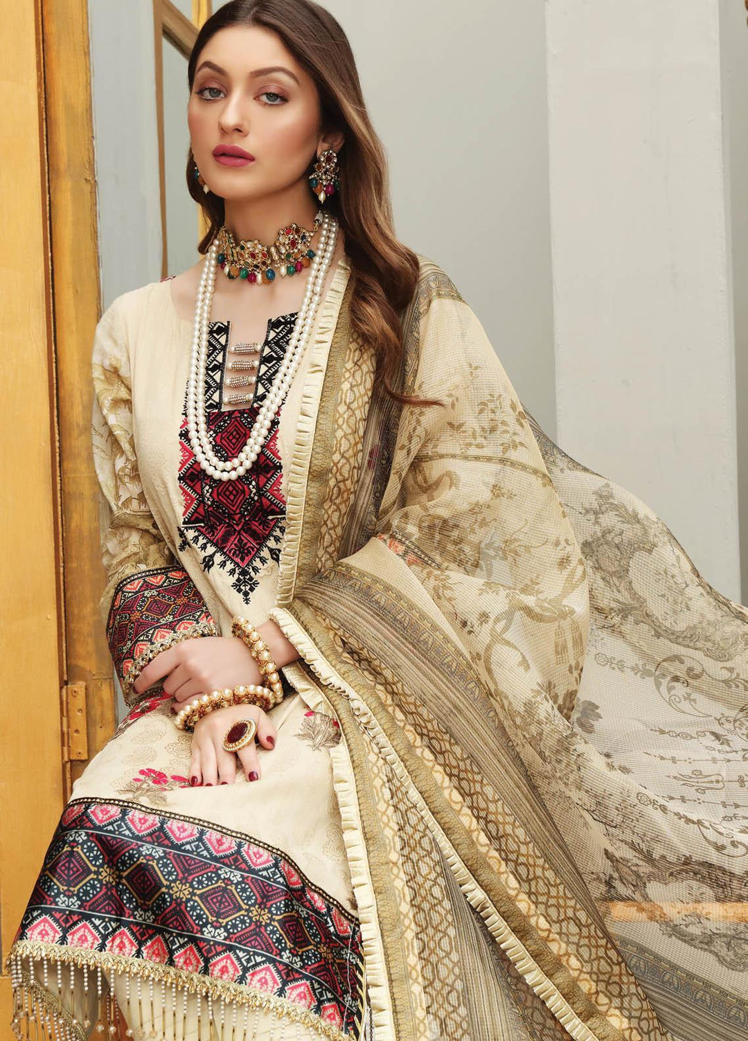 Festive Hues By Al Zohaib Embroidered Jacquard Suits Unstitched 3 Piece AZ21FH 06 - Festive Collection