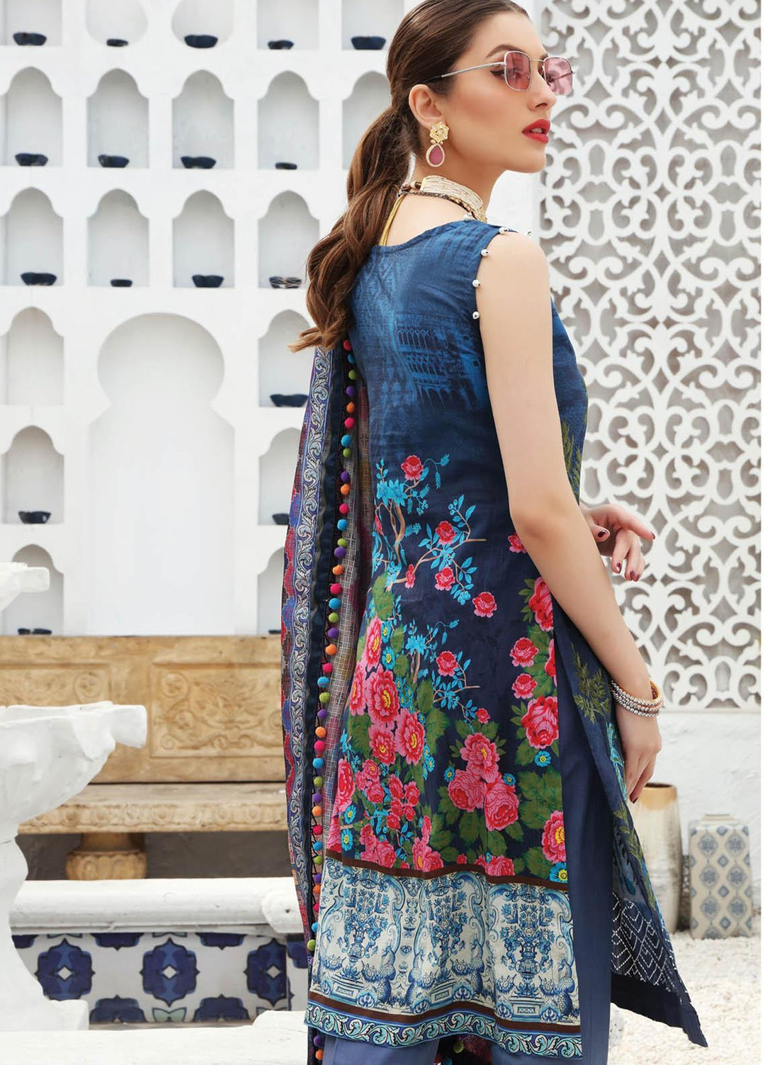 Festive Hues By Al Zohaib Embroidered Lawn Suits Unstitched 3 Piece AZ21FH 07 - Festive Collection