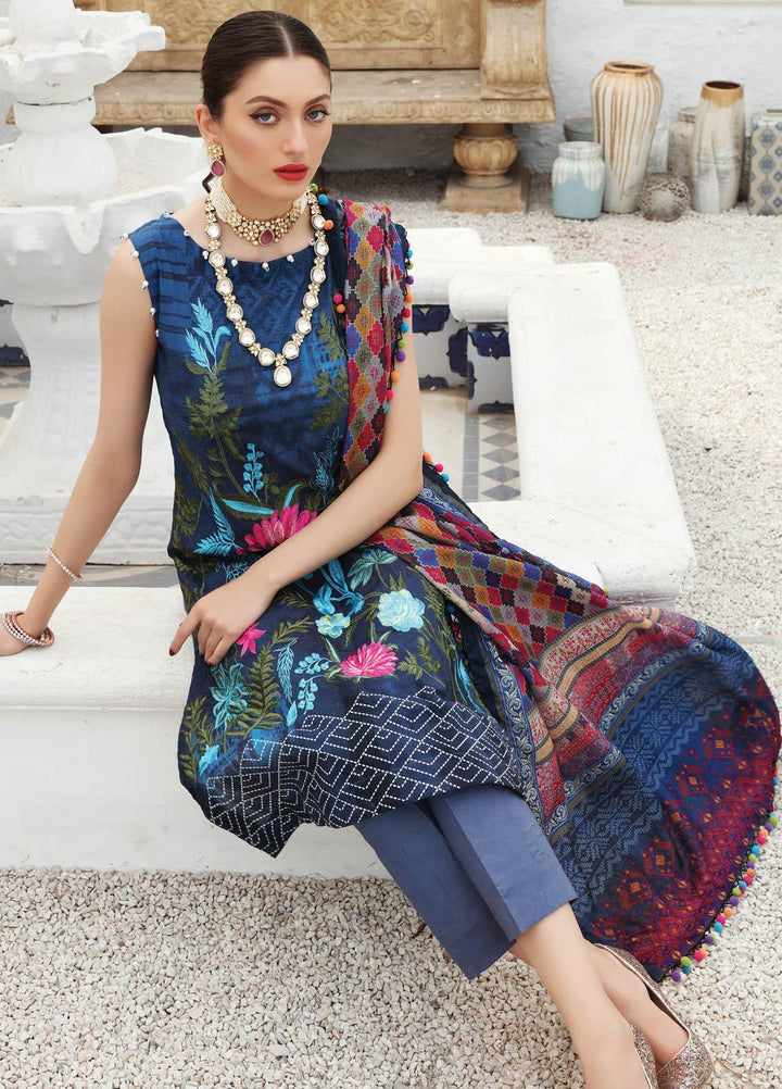 Festive Hues By Al Zohaib Embroidered Lawn Suits Unstitched 3 Piece AZ21FH 07 - Festive Collection