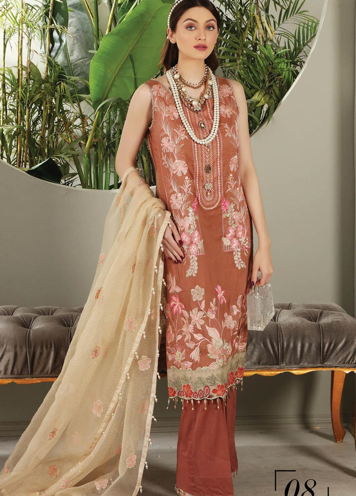 Festive Hues By Al Zohaib Embroidered Lawn Suits Unstitched 3 Piece AZ21FH 08 - Festive Collection
