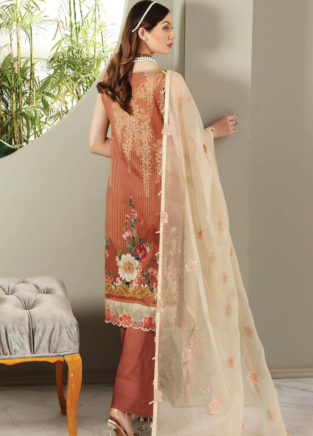 Festive Hues By Al Zohaib Embroidered Lawn Suits Unstitched 3 Piece AZ21FH 08 - Festive Collection