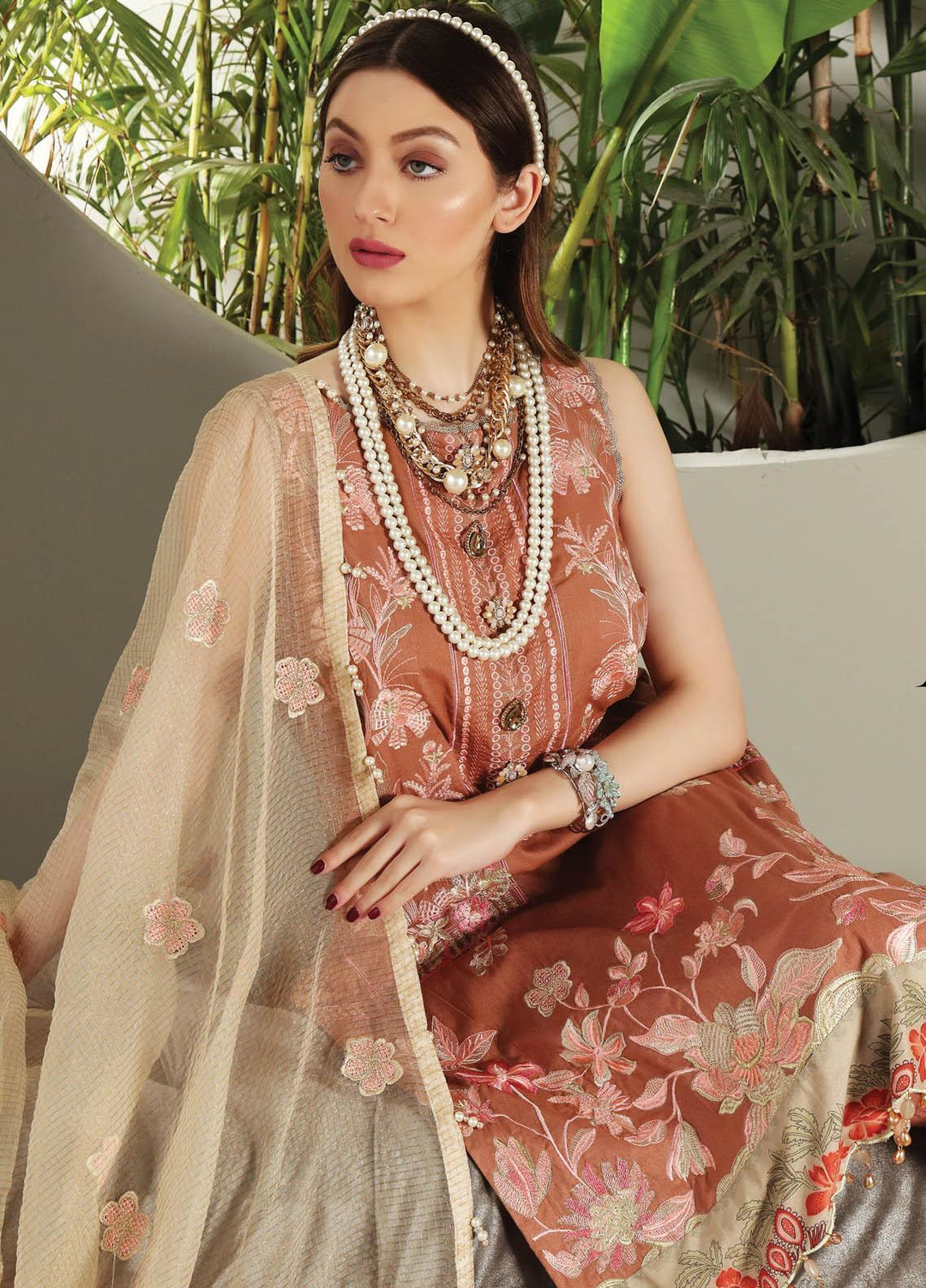 Festive Hues By Al Zohaib Embroidered Lawn Suits Unstitched 3 Piece AZ21FH 08 - Festive Collection