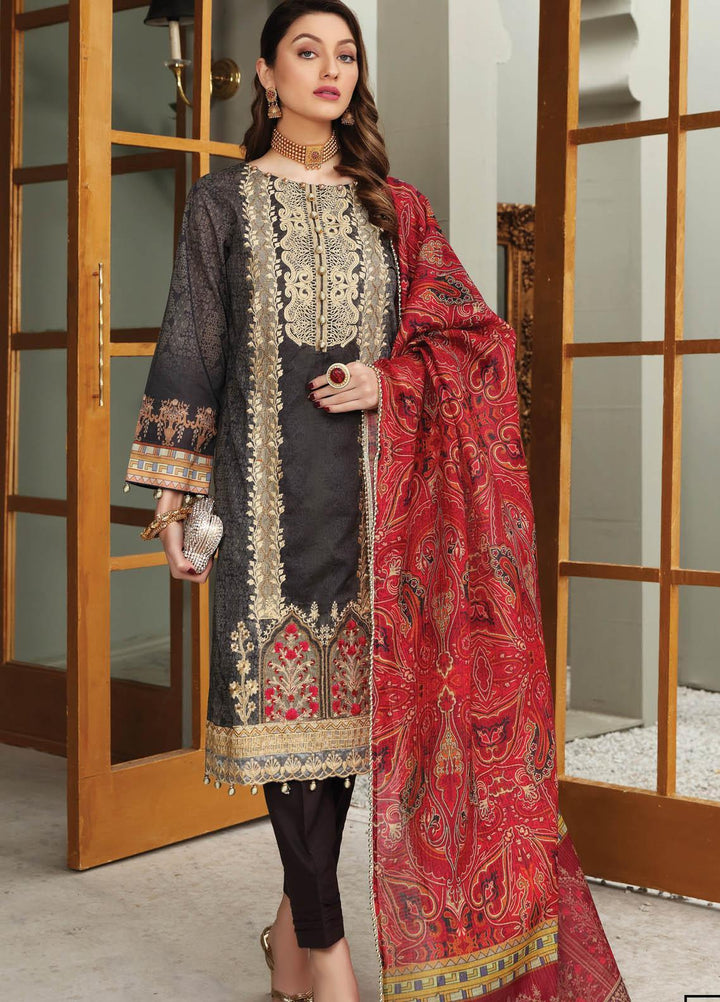 Festive Hues By Al Zohaib Embroidered Lawn Suits Unstitched 3 Piece AZ21FH 09 - Festive Collection