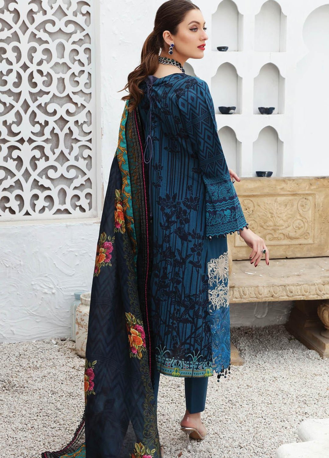 Festive Hues By Al Zohaib Embroidered Lawn Suits Unstitched 3 Piece AZ21FH 11 - Festive Collection