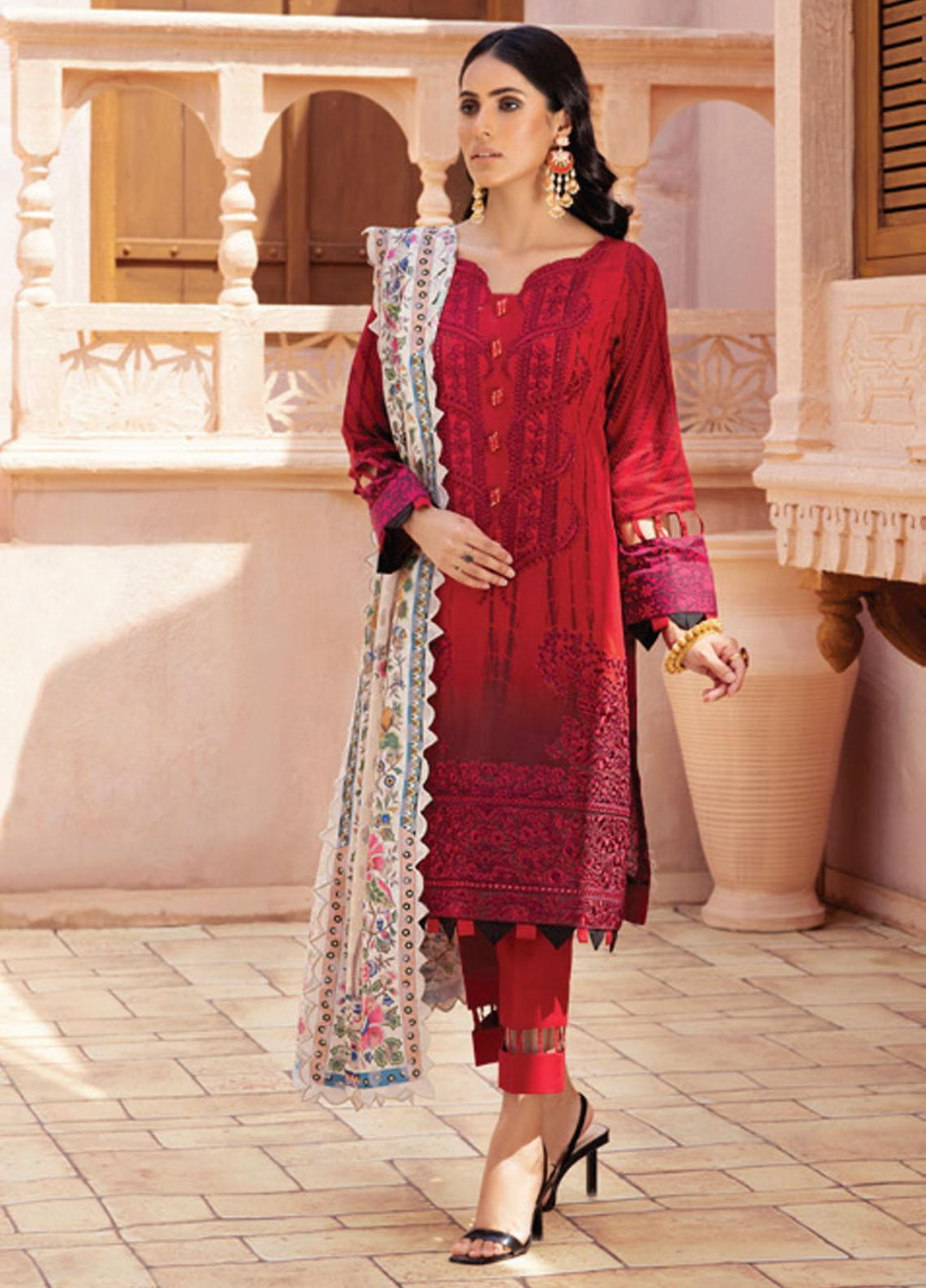 Festive Hues By Al Zohaib Embroidered Lawn Suits Unstitched 3 Piece AZ21-FH2 01 - Summer Collection