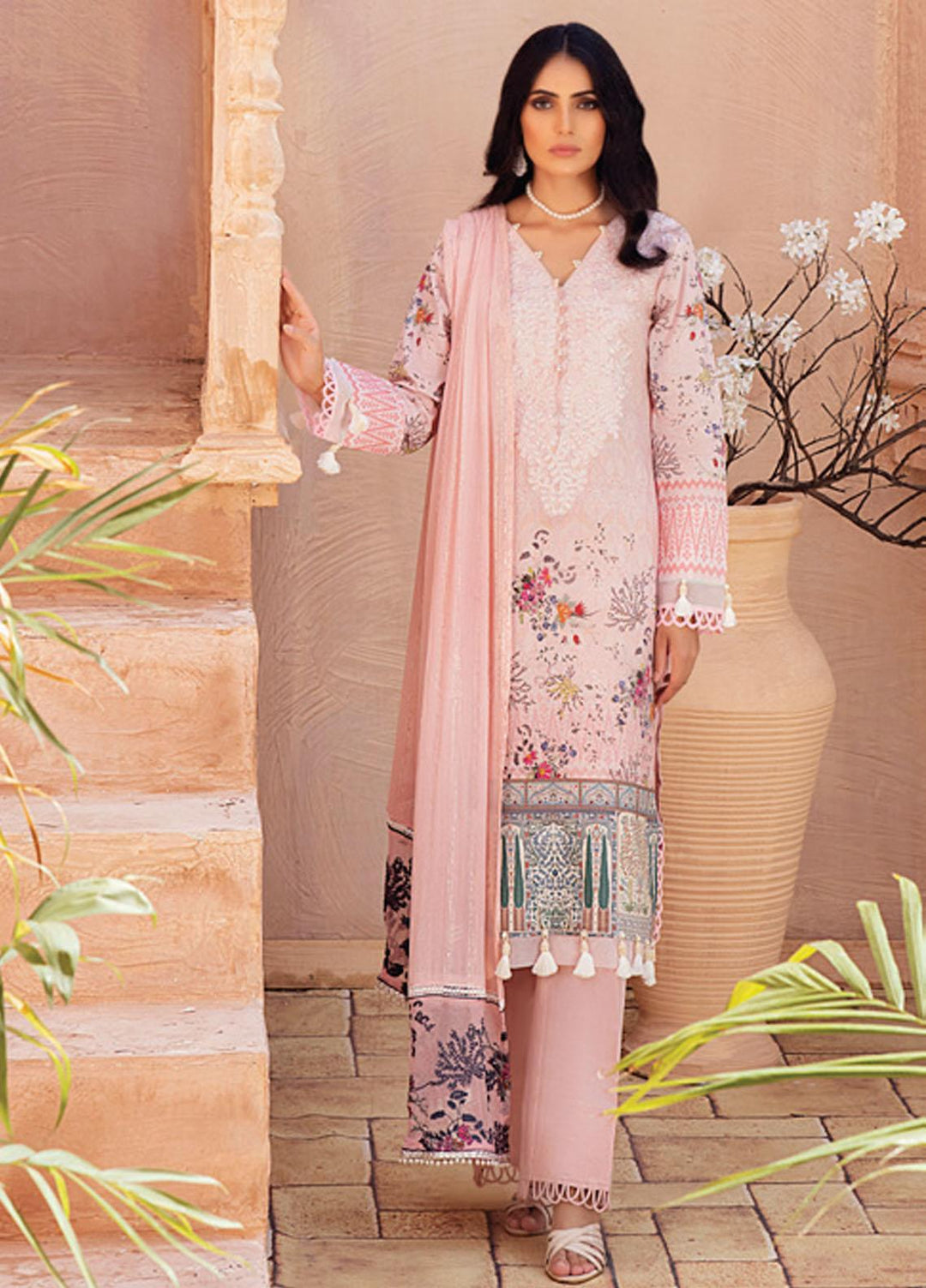 Festive Hues By Al Zohaib Embroidered Lawn Suits Unstitched 3 Piece AZ21-FH2 03 - Summer Collection