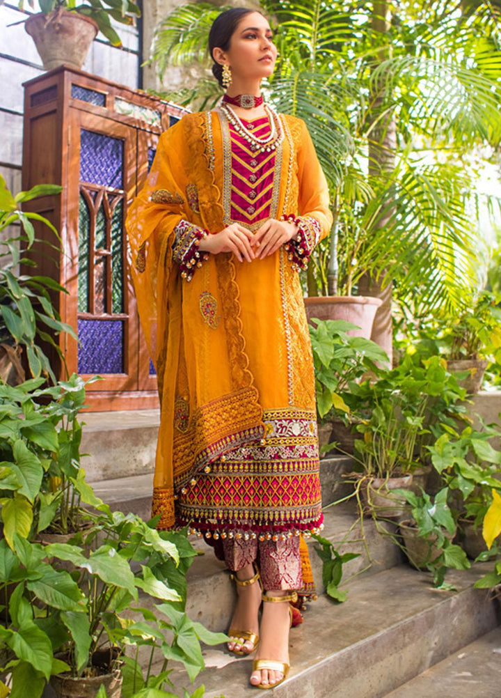 Al Zohaib Embroidered Organza Suits Unstitched 3 Piece AZ22FW 02 Daisy - Luxury Collection