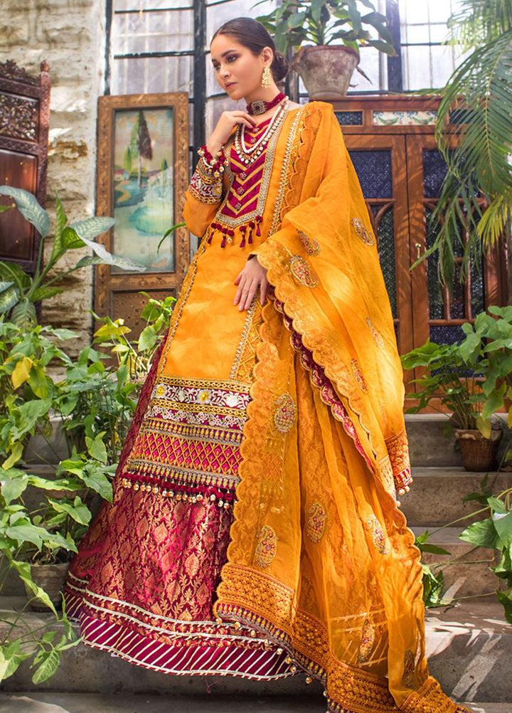 Al Zohaib Embroidered Organza Suits Unstitched 3 Piece AZ22FW 02 Daisy - Luxury Collection