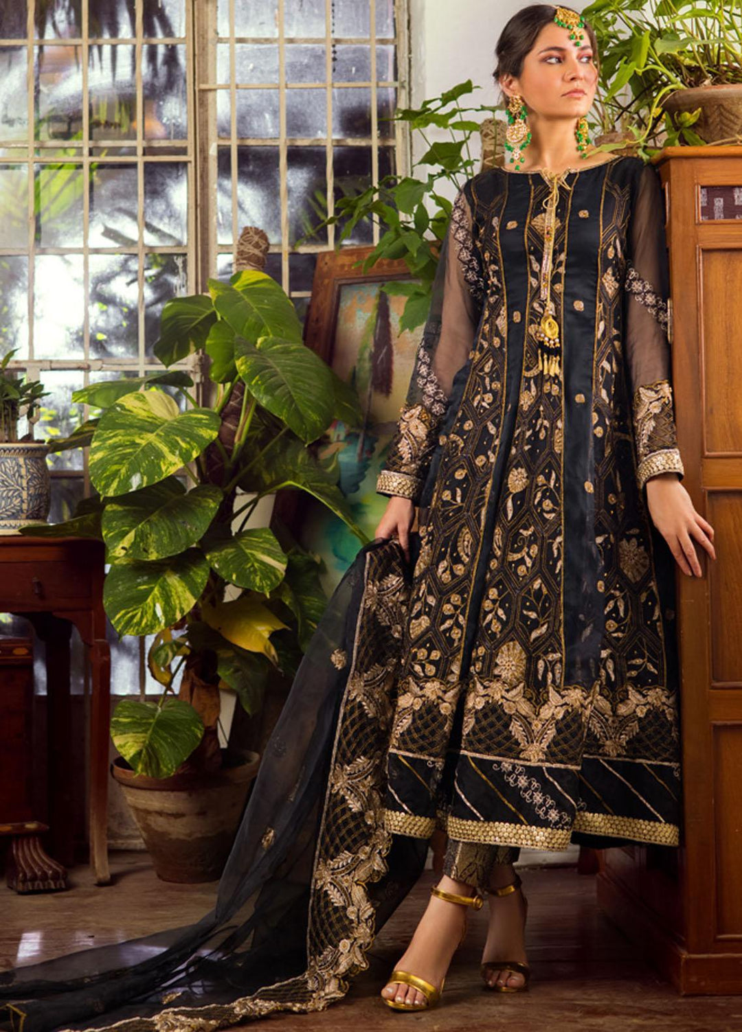 Al Zohaib Embroidered Organza Suits Unstitched 3 Piece AZ22FW 03 Iris - Luxury Collection