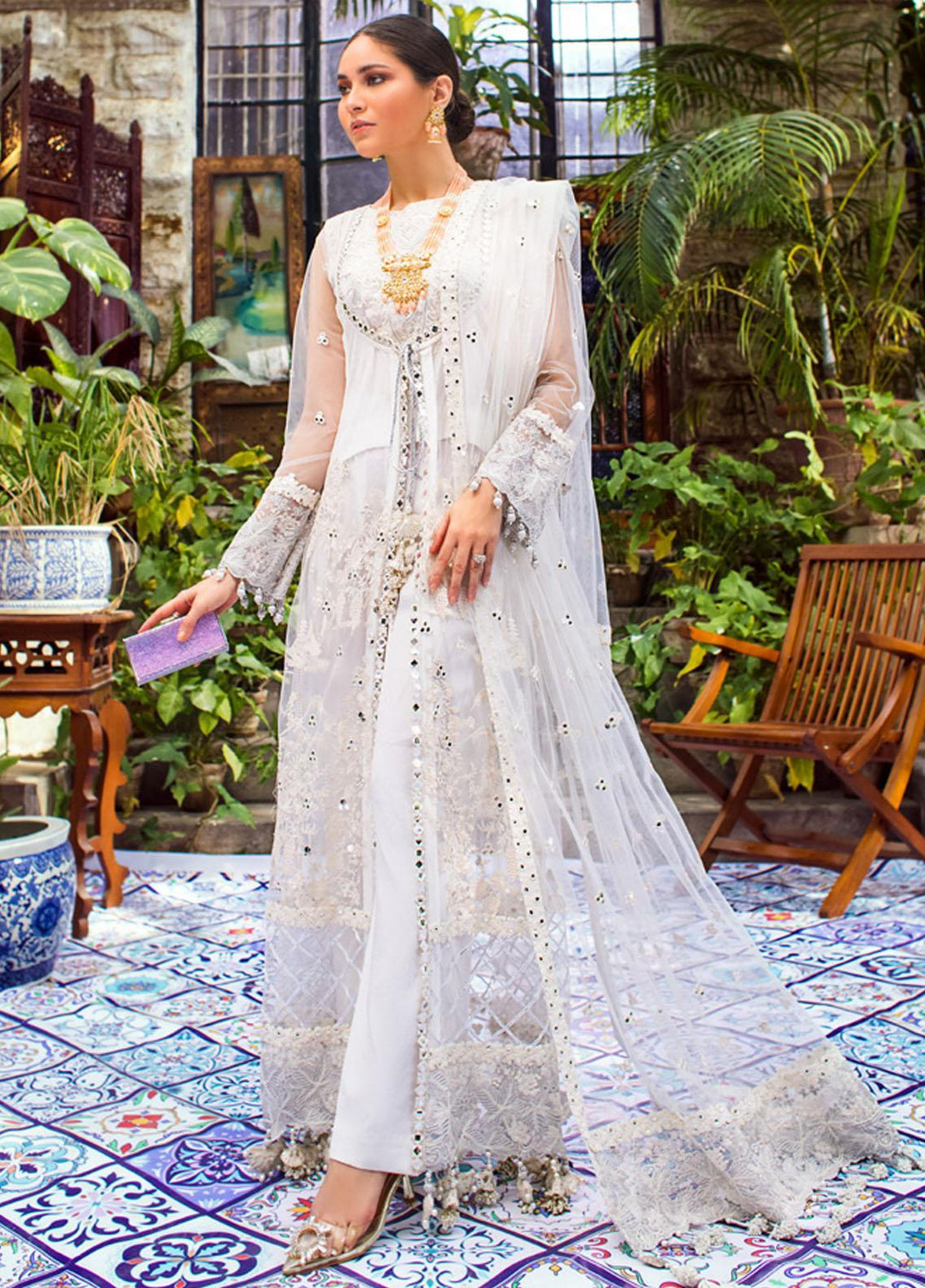 Al Zohaib Embroidered Net Suits Unstitched 3 Piece AZ22FW 07 Sephora - Luxury Collection