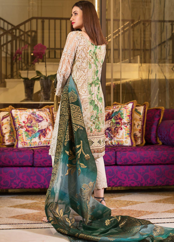 Mahiymaan By Al Zohaib Embroidered Net Suits Unstitched 3 Piece MAH21AZ D-01 - Summer Collection