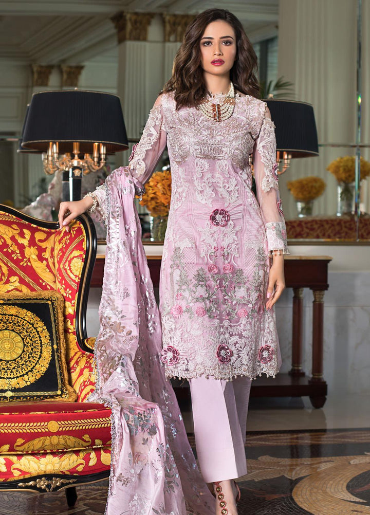 Mahiymaan By Al Zohaib Embroidered Net Suits Unstitched 3 Piece MAH21AZ D-03 - Summer Collection