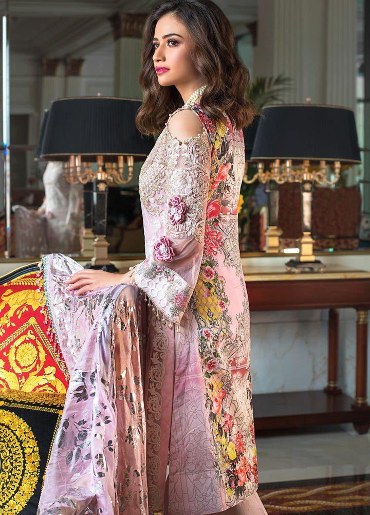 Mahiymaan By Al Zohaib Embroidered Net Suits Unstitched 3 Piece MAH21AZ D-03 - Summer Collection