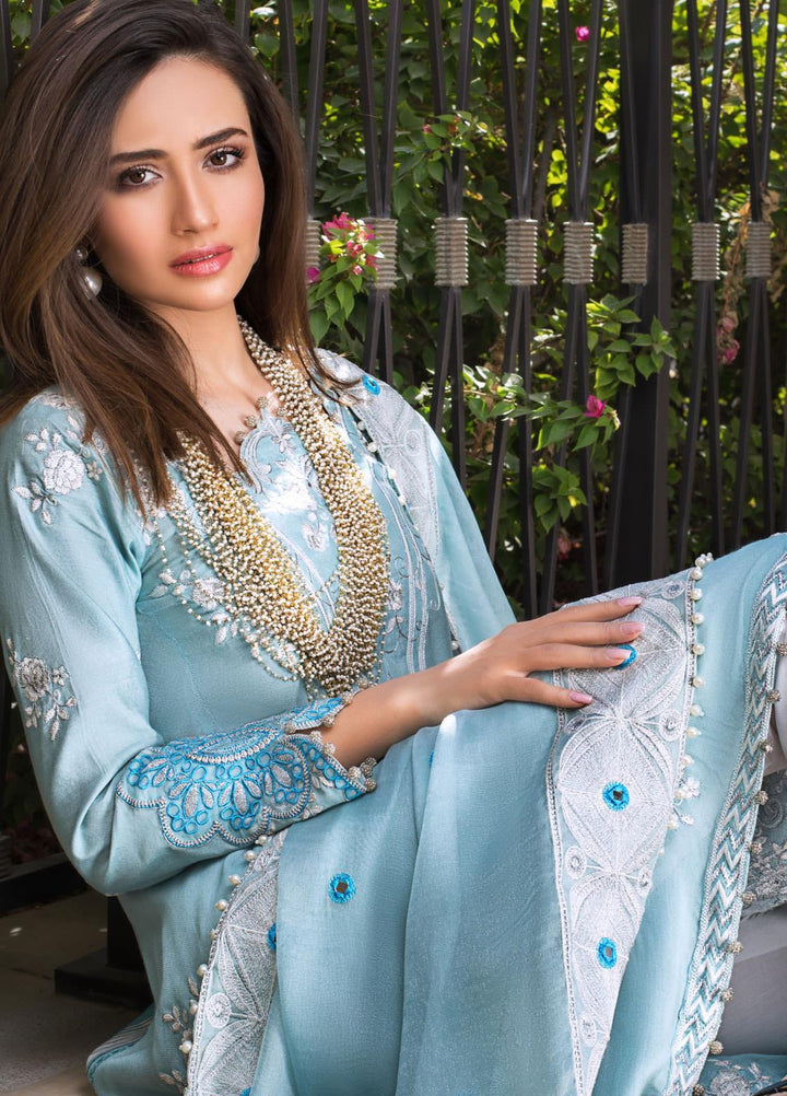 Mahiymaan By Al Zohaib Embroidered Khaadi Net Suits Unstitched 3 Piece MAH21AZ D-06 - Summer Collection