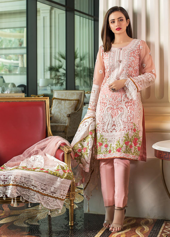 Mahiymaan By Al Zohaib Embroidered Organza Suits Unstitched 3 Piece MAH21AZ D-07 - Summer Collection
