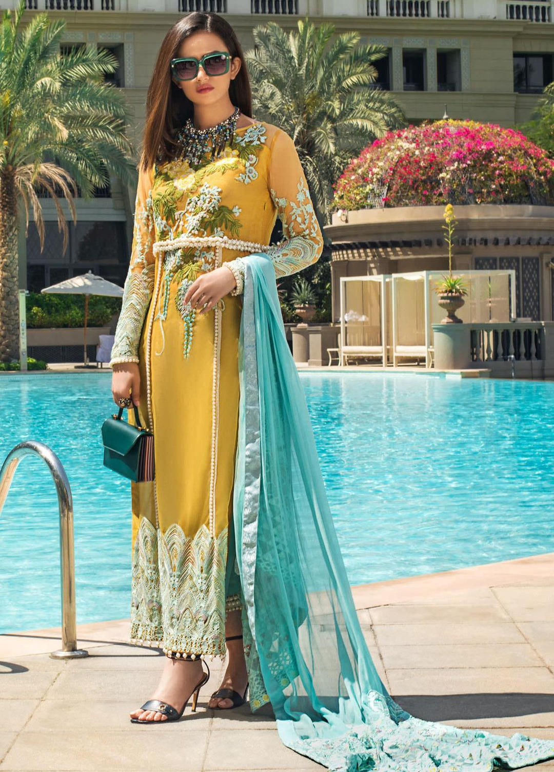 Mahiymaan By Al Zohaib Embroidered Net Suits Unstitched 3 Piece MAH21AZ D-08-A - Summer Collection