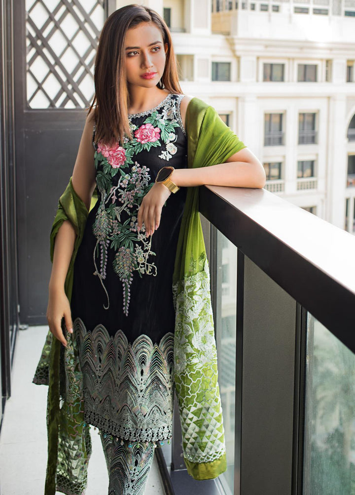 Mahiymaan By Al Zohaib Embroidered Net Suits Unstitched 3 Piece MAH21AZ D-08-B - Summer Collection