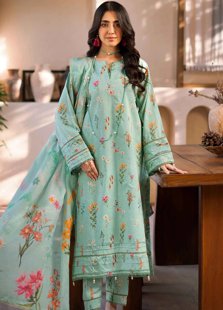 Al Zohaib Printed Lawn Suit Unstitched 3 Piece AZ25CP D-03 - Summer Collection