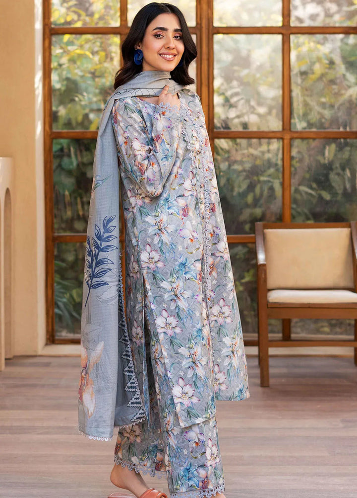 Al Zohaib Printed Lawn Suit Unstitched 3 Piece AZ25CP D-04 - Summer Collection