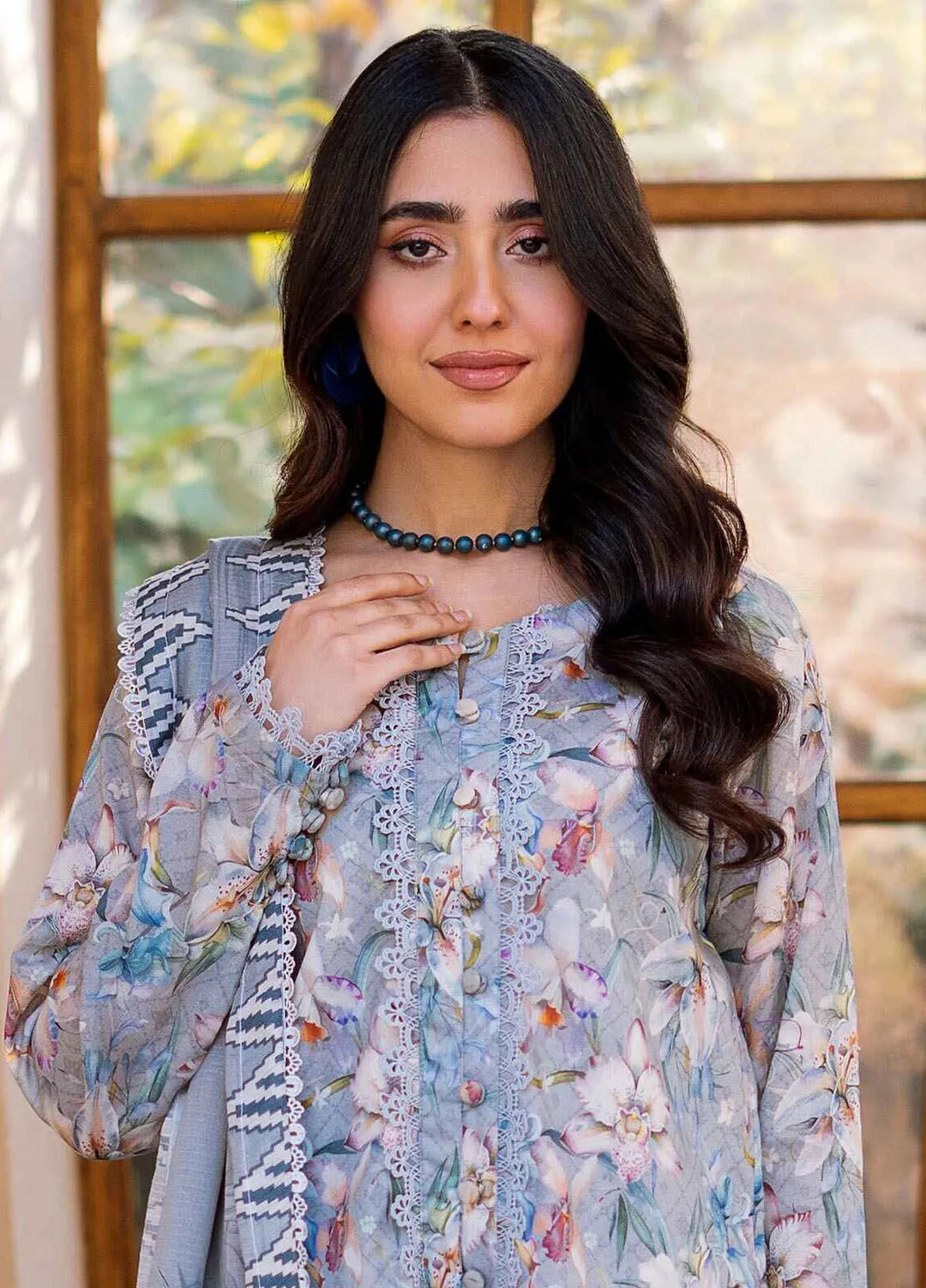 Al Zohaib Printed Lawn Suit Unstitched 3 Piece AZ25CP D-04 - Summer Collection